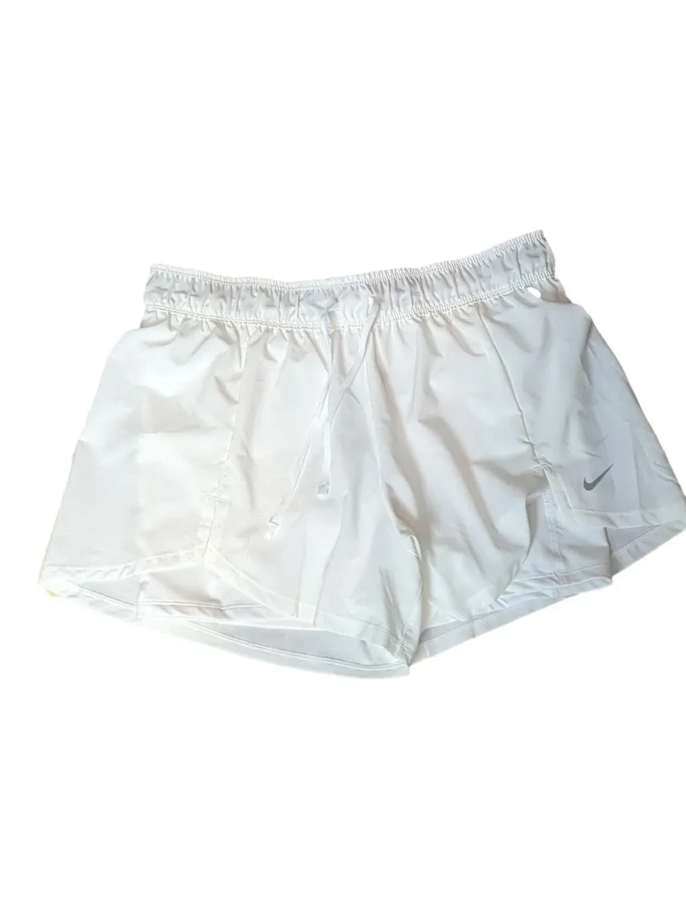 Nike white dual lines training shorts size L